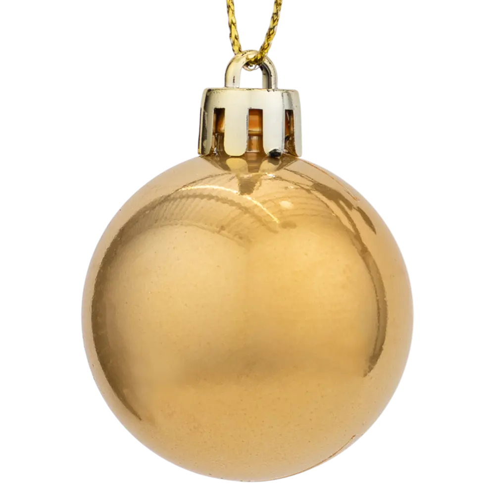 Набор елочных шаров KREAFORTA золотистые с блестками 38 шт (диаметр 4-12 см) 89420562 STLM-1583448 - Вид №5
