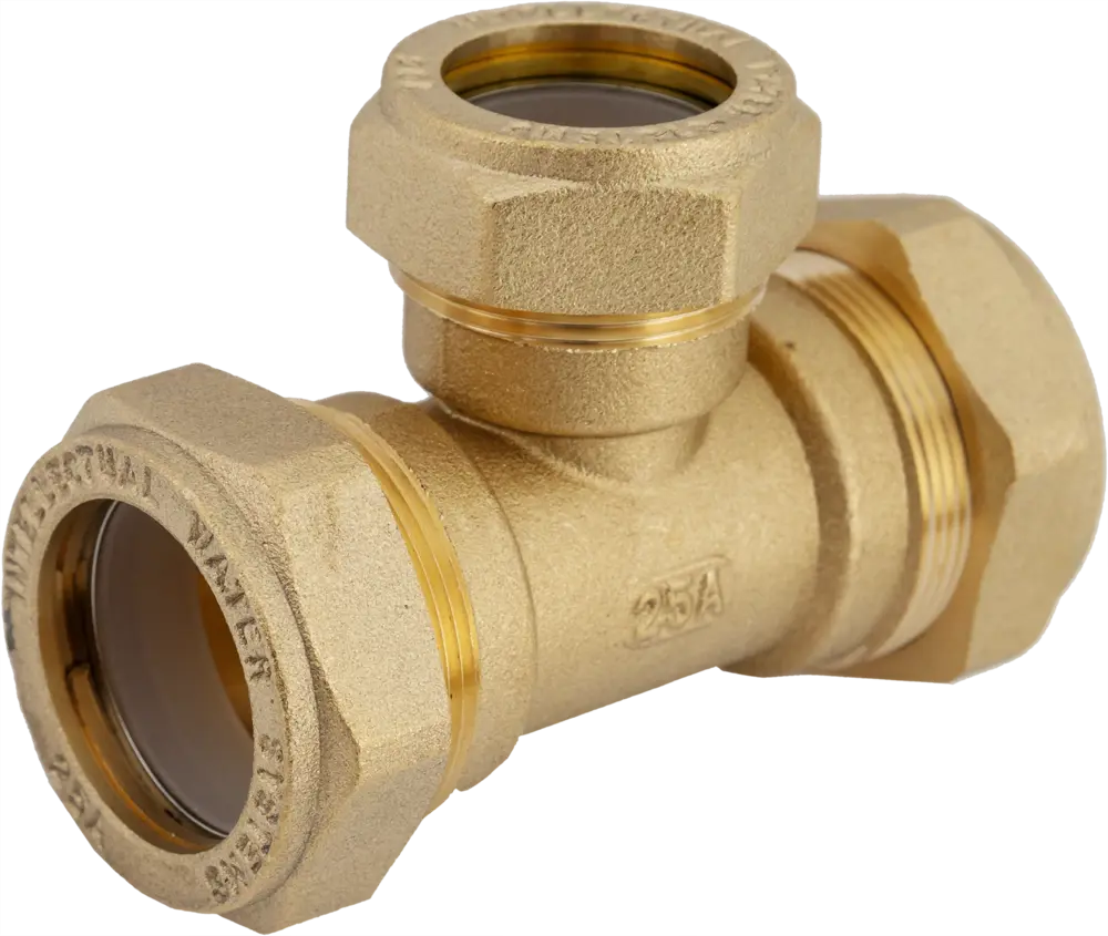 Тройник обжимной Stahlmann 25×20×25 мм для водоснабжения 82650035