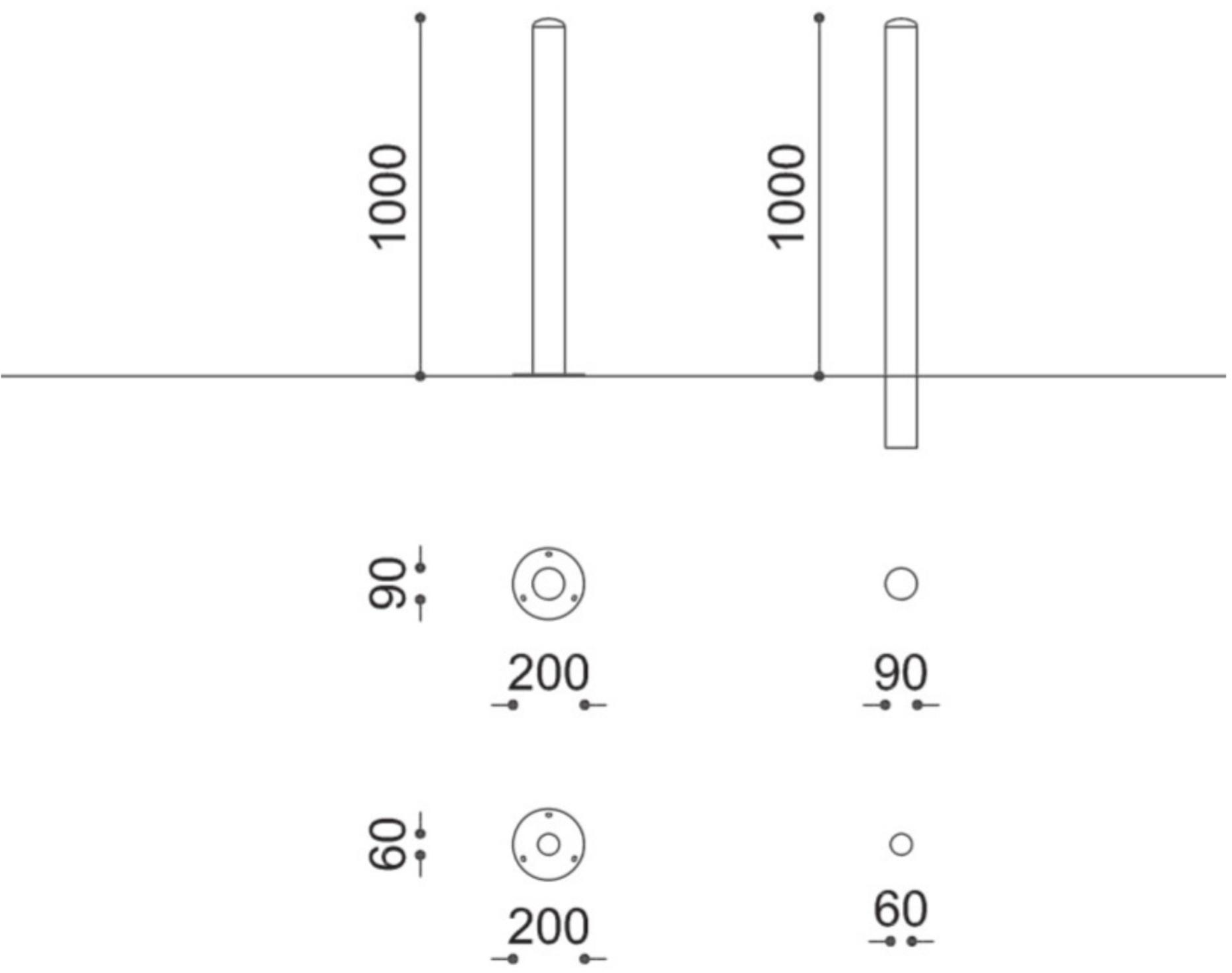 City Design Фиксированный столбик из нержавеющей стали с основанием sun-id-1513086 - Вид №2
