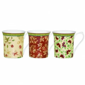 Кружка из костяного фарфора 220 мл красная "Цейлон" CHURCHILL ЦВЕТЫ 00-3952078 Красный