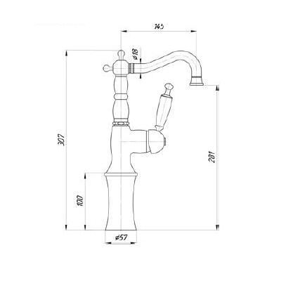 Смеситель MIGLIORE Oxford ML.OXF-6317.RA для раковины, высокий - медь ML.OXF-6317.bi.RA - Вид №4