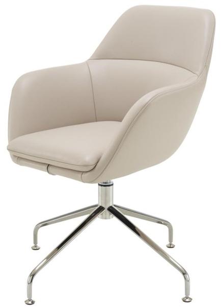 Ligne Roset Вращающееся кожаное кресло на 4-х спицах с подлокотниками Amédée 10261716 - Вид №2