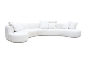 Изогнутый двухсторонний диван из ткани