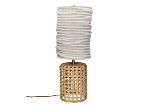 Настольная лампа из ротанга и льна