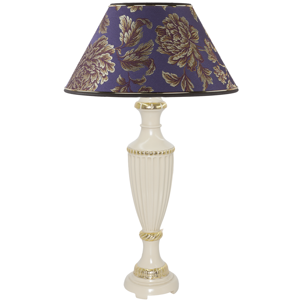 32004+34051 Настольная лампа Ваза Ребристая Айвори Маргарита Фиолет BOGACHO 