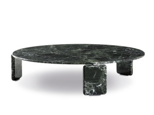 Мраморный низкий круглый журнальный столик