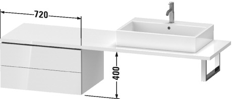 LC585909191 Шкафчик для консоли L-Cube #LC5859 720 x 547 мм Серо-коричневый декор Duravit - Вид №1