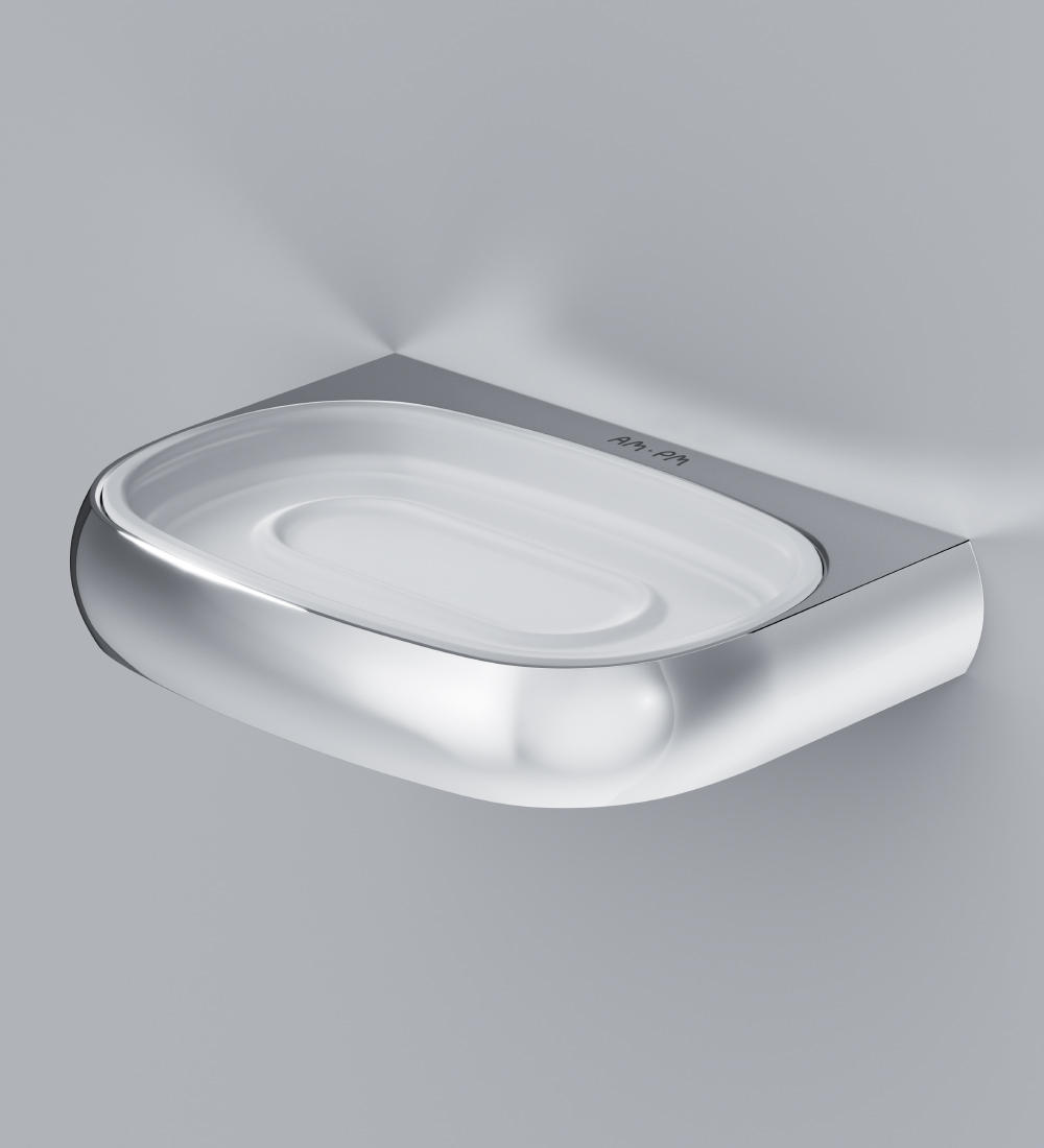 A3034200 Стеклянная мыльница с настенным держателем хром шт AM.PM Sensation - Вид №1