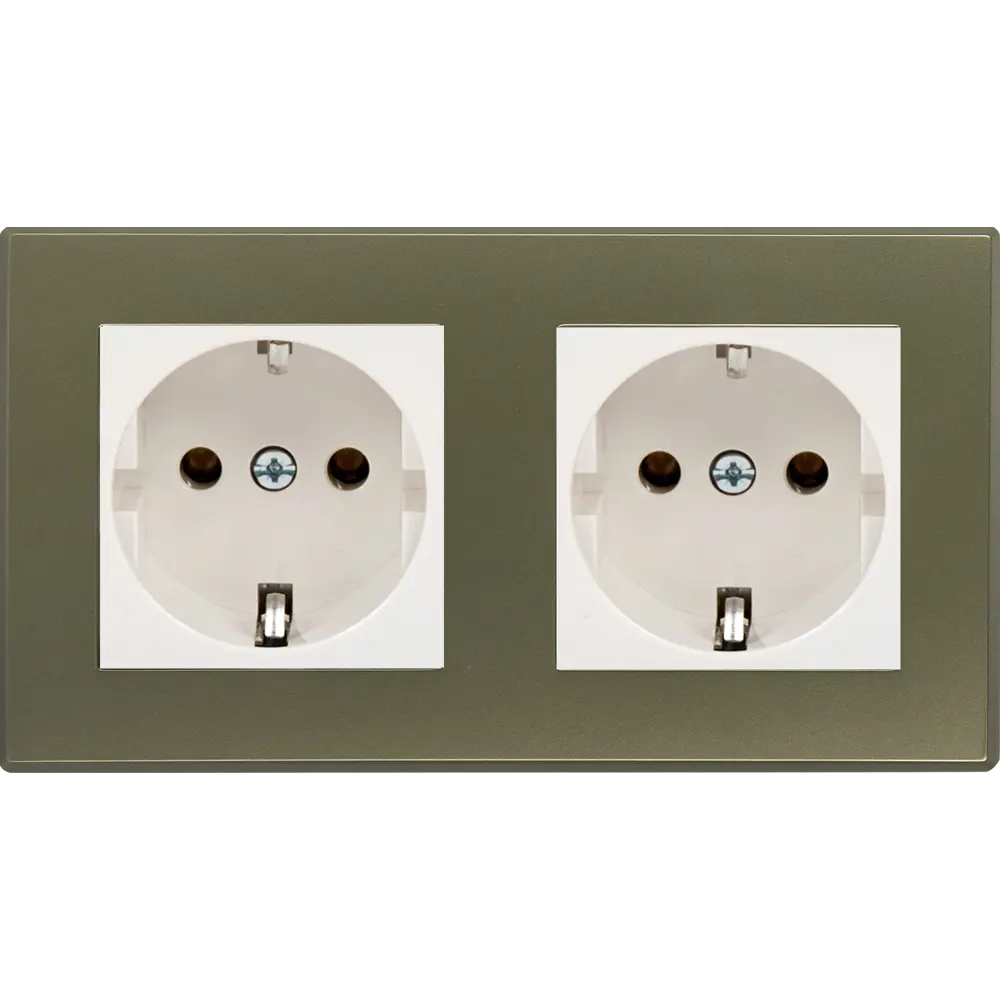 Рамка для розеток и выключателей Lexman Виктория плоская 2 поста цвет шампань STLM-2148892 - Вид №2