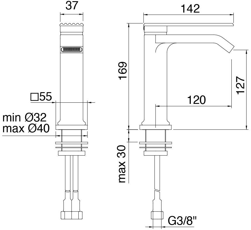 Rubinetterie Treemme Смеситель для раковины из латуни Ios sun-id-1348796 - Вид №4