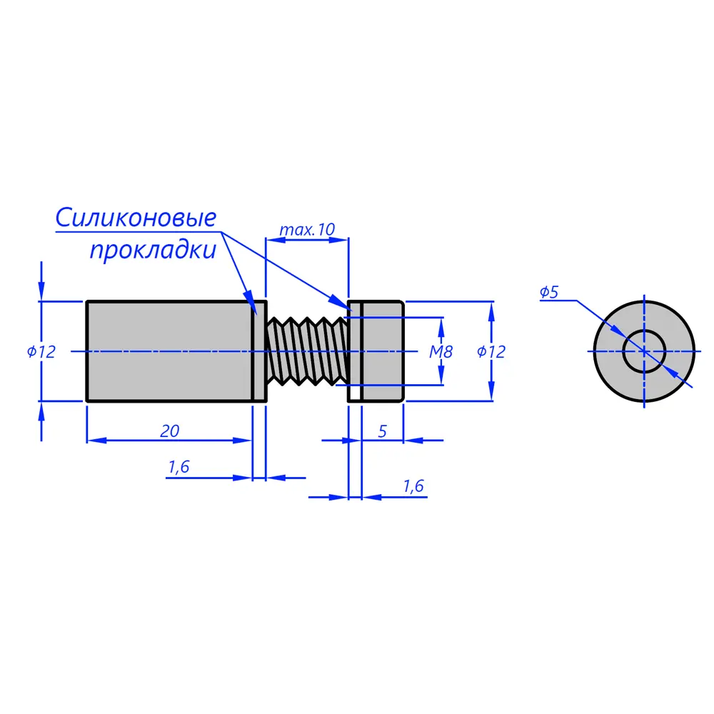 Система крепления зеркала У5-1345 1.2x2.5 см Santreyd STLM-2109450 - Вид №2