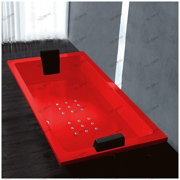 Ванна Gruppo treesse Quadra 181 V071C-SX-K красная с аэромассажем прямоугольная встроенная левая STAV071CSXK