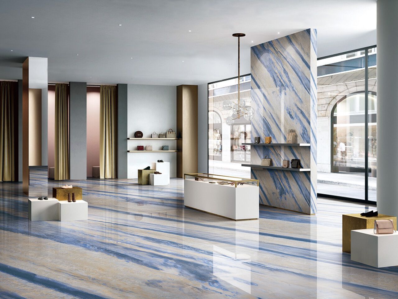Пол / керамогранит с мраморным эффектом GANI MARBLE TILES AZUL MACAUBAS ARCH-00048343 - Вид №1