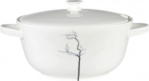 81058 Dibbern Блюдо для горячего с крышкой Dibbern "Чёрный лес" 2л Фарфор костяной