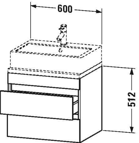 DS530501414 Тумбочка для компактной консоли DuraStyle #DS5305 600 x 478 мм Терра, декор Duravit - Вид №1