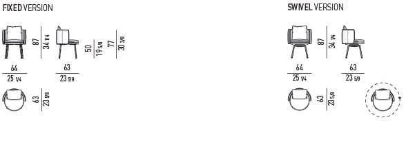 Мягкий стул из ткани Minotti Torii ARCH-00134345 - Вид №6