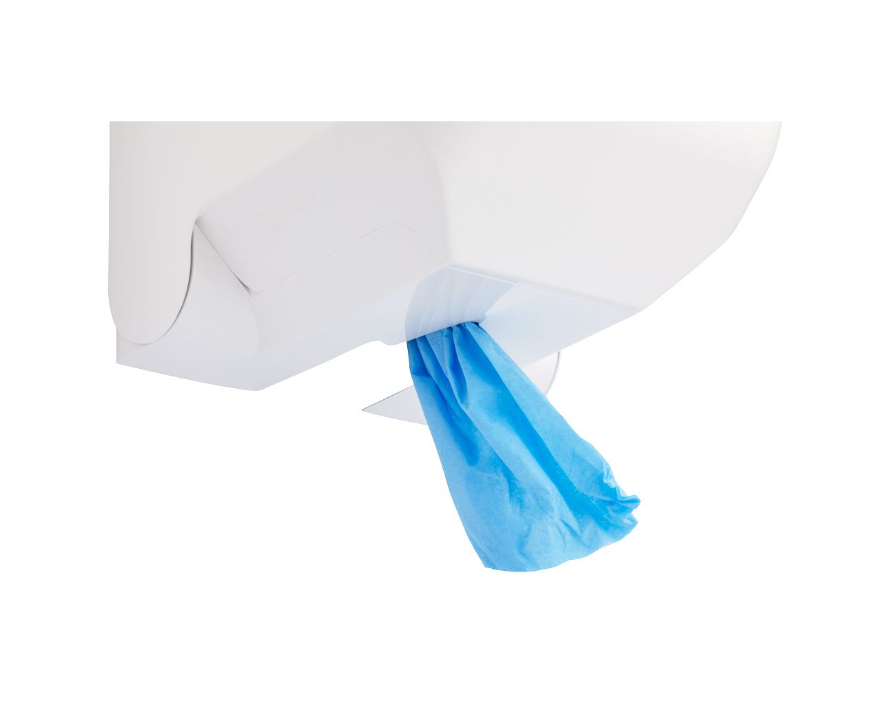 CTN101 Контейнер для бумажных полотенец в рулонах TOP MAXI, АБС-пластик, белый, синее окошко Merida  - Вид №7