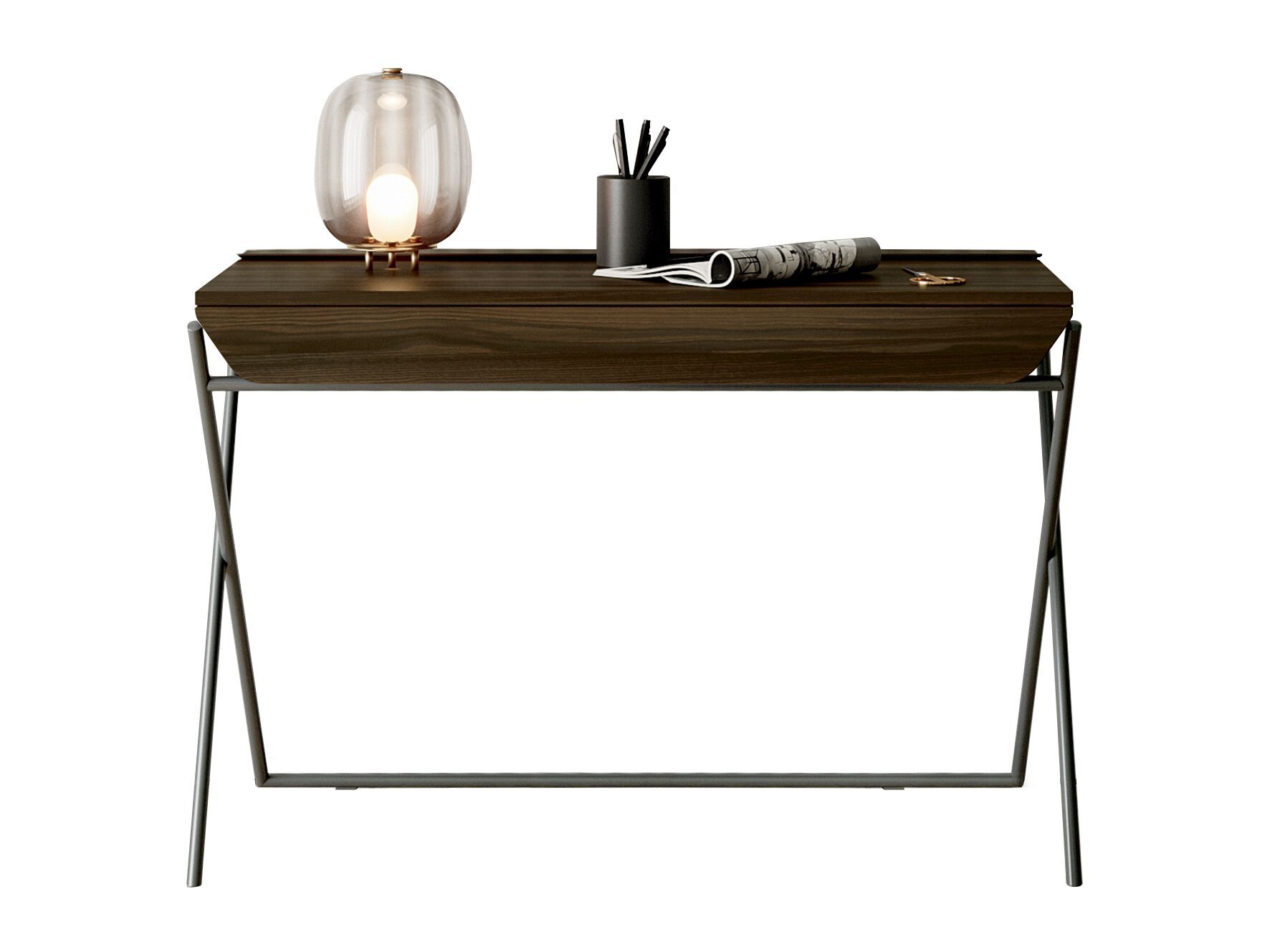 Стальной и деревянный письменный стол с ящиком Bontempi Casa MATISSE ARCH-00030648