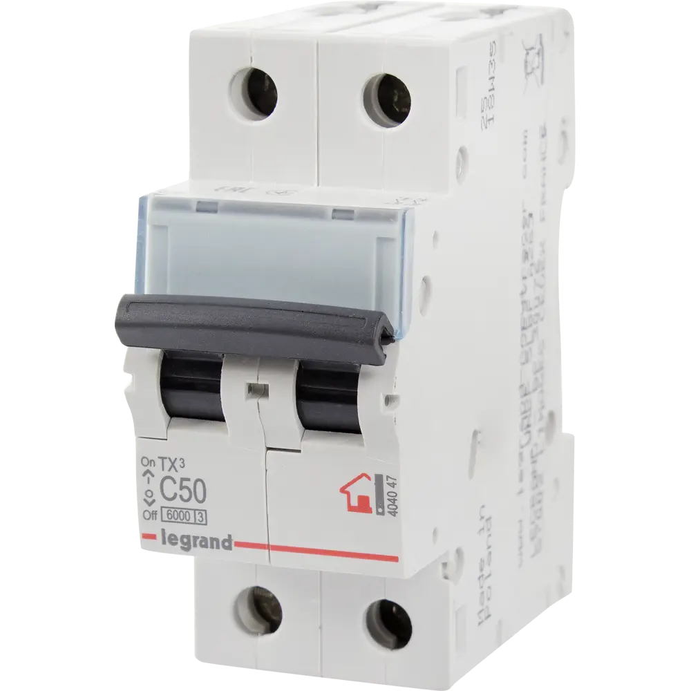 Автоматический выключатель Legrand TX3 2P C50 А 6 кА 12478407 STLM-2205540 