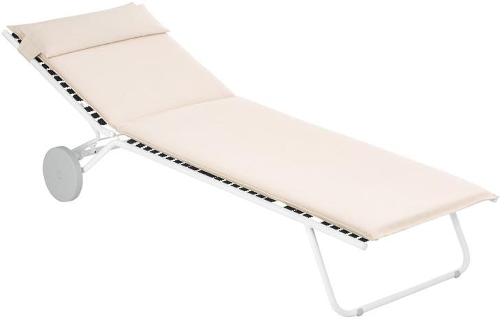 Lafuma Mobilier Складная садовая кушетка из батилина на колесиках Opale Lfm2966 - Вид №1
