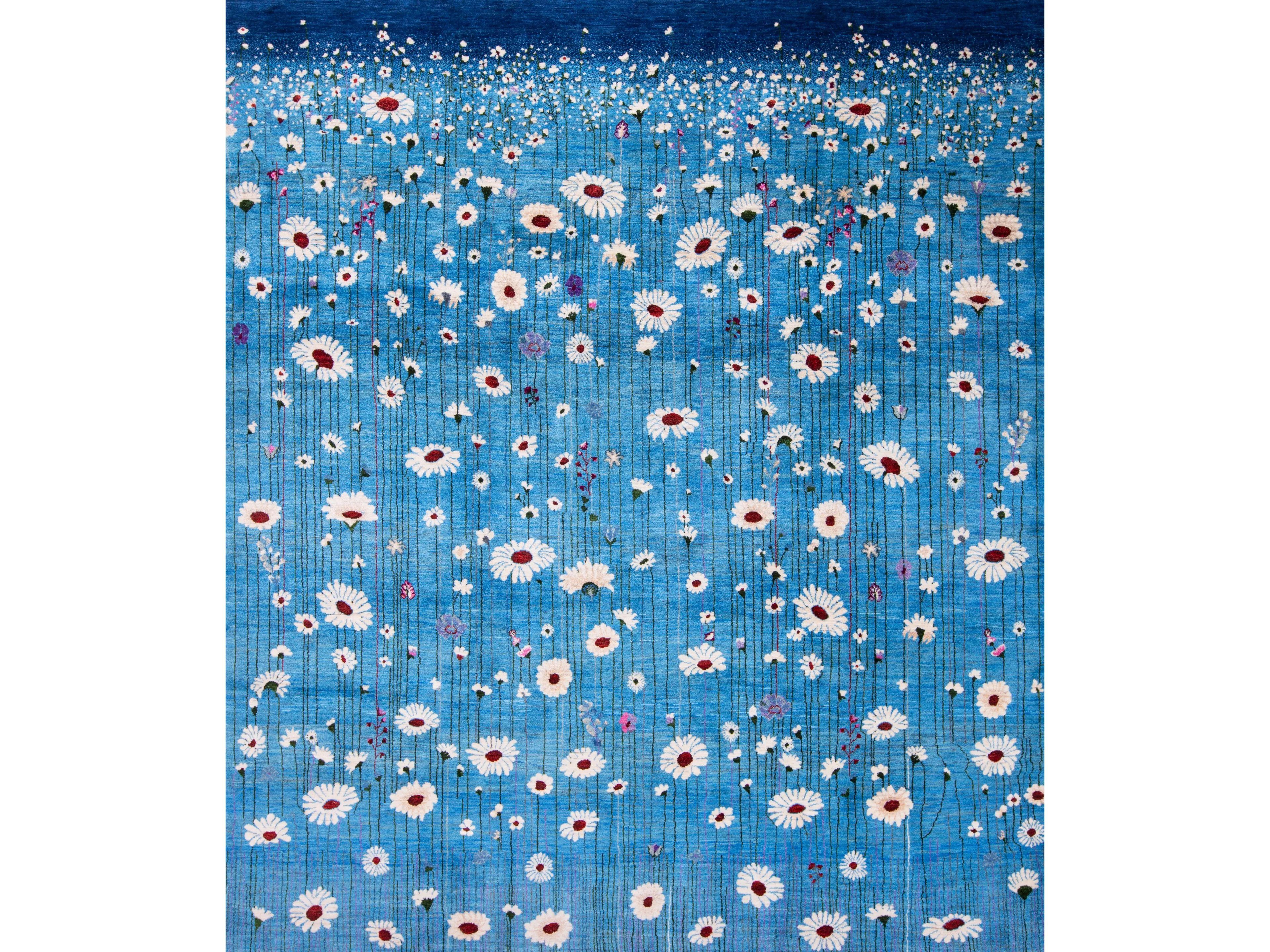 Прямоугольный шерстяной цветочный ковер Zollanvari Flower Meadow ARCH-00023758