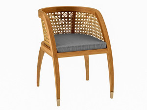 Стул для сада из тикового дерева с подлокотниками