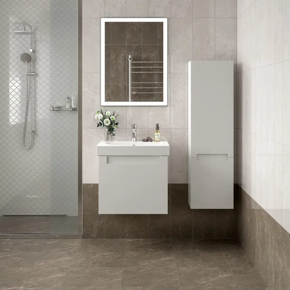 Тумба под раковину подвесная Buongiorno Plus 60 см цвет белый дуб 85631193 STLM-2155946 Santreyd - Вид №4