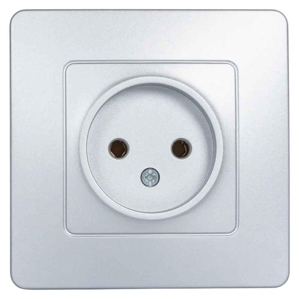 Розетка встраиваемая Systeme Electric Blanca без заземления цвет алюминий 86728861 STLM-2087598