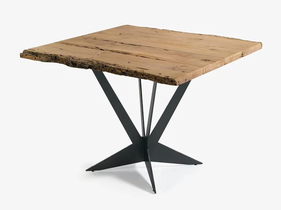 Квадратный деревянный стол briccola с железной основой Riva 1920 Briccole ARCH-00039264 - Вид №1