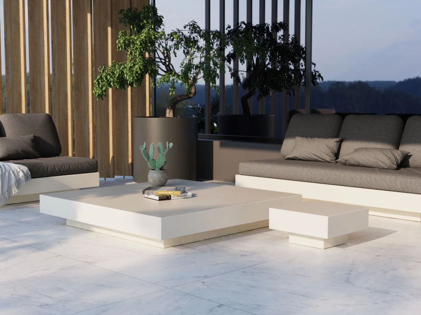 Квадратный стол из стекловолокна GANSK ARCH-00010213 - Вид №1