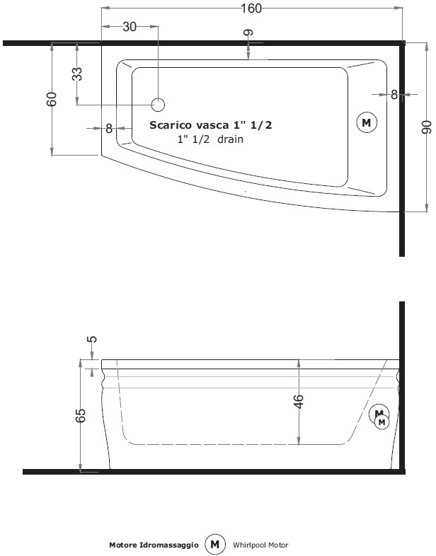 Gruppo Treesse Асимметричная гидромассажная ванна с хромотерапией Vasche in stile classico sun-id-1431264 - Вид №3