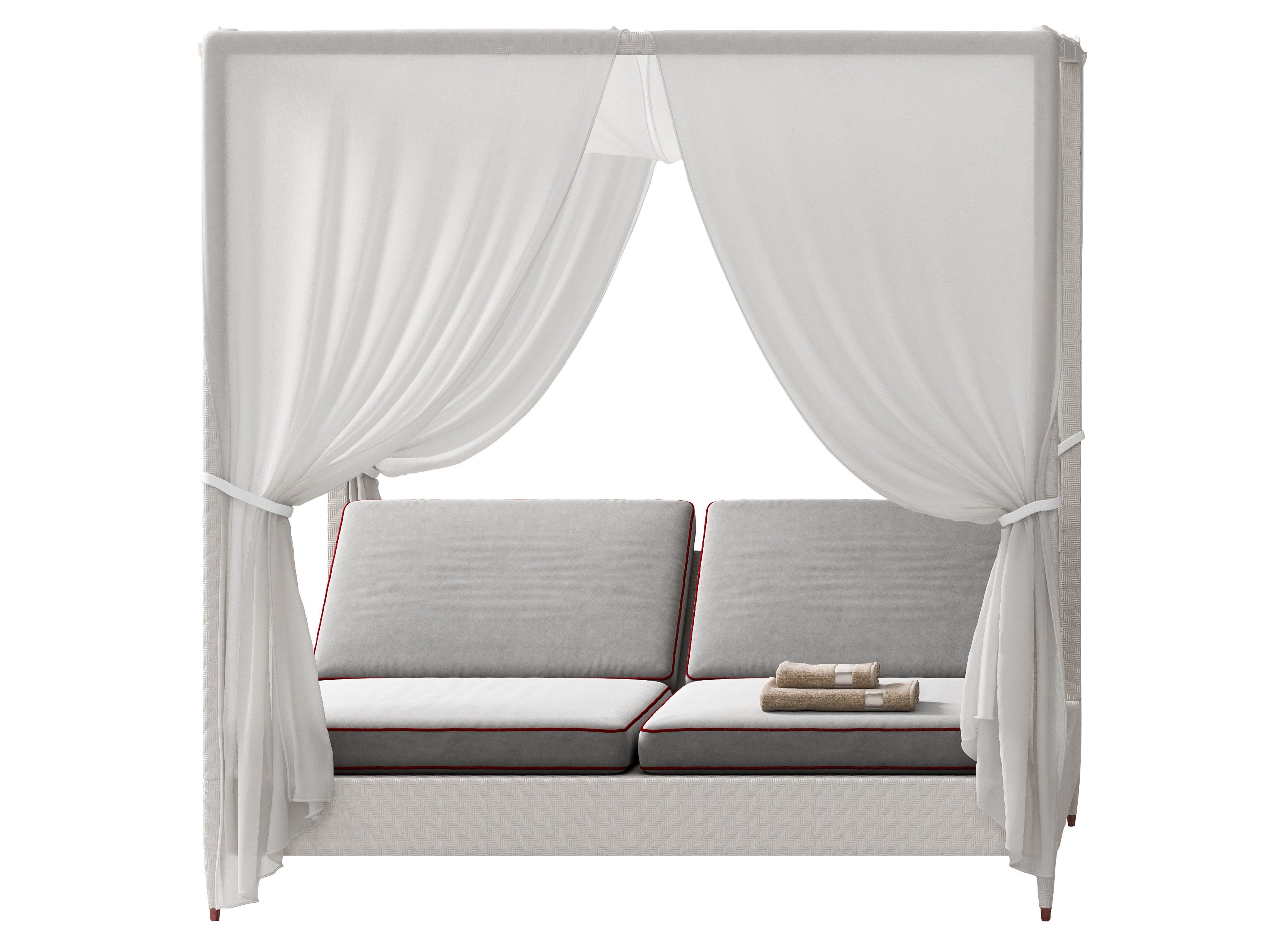 Садовая кровать с откидной спинкой из дерева и ткани CPRN HOMOOD открытый ARCH-00125202 - Вид №1