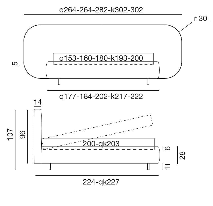 Двуспальная кровать с мягким изголовьем Twils B-CURVE ARCH-00068168 - Вид №4