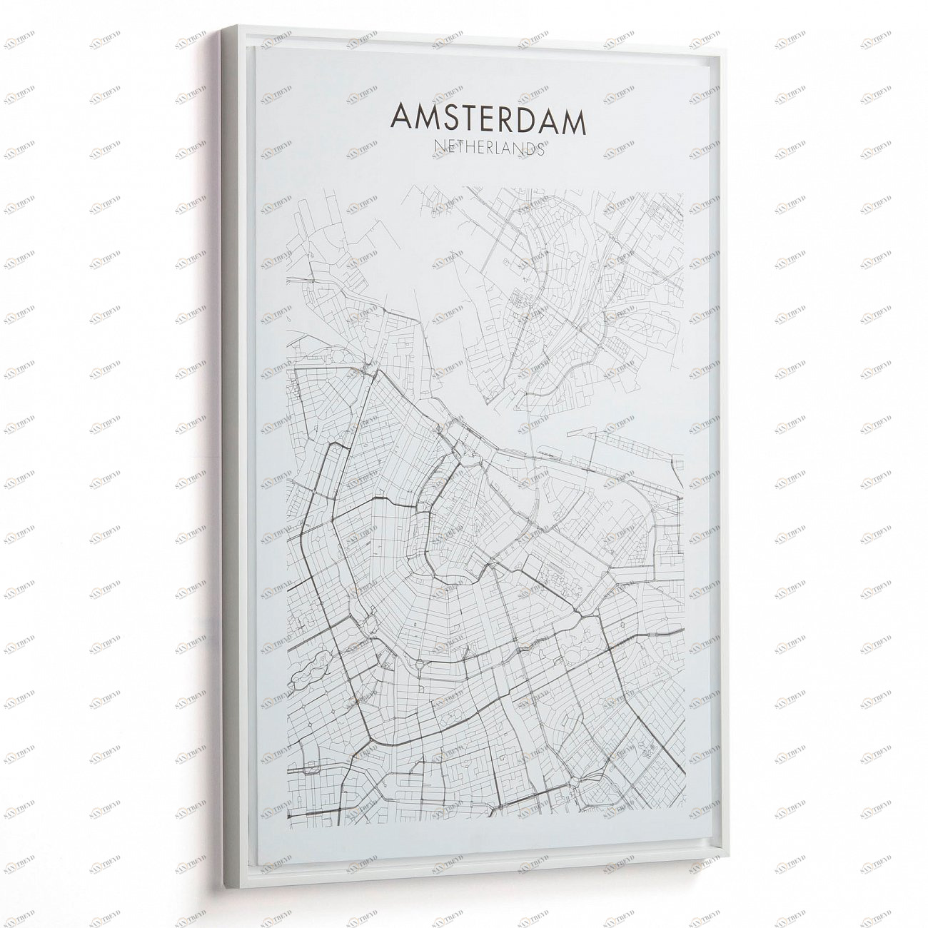 Картина на холсте 70х50 см белая Uptown Amsterdam от La Forma LA FORMA UPTOWN 343092 Белый;черный 