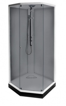 Передняя стенка душевой кабины 90x90 Ido Showerama 8-5 4985023995 белый профиль+ тонированное стекло Santreyd  - Вид №2