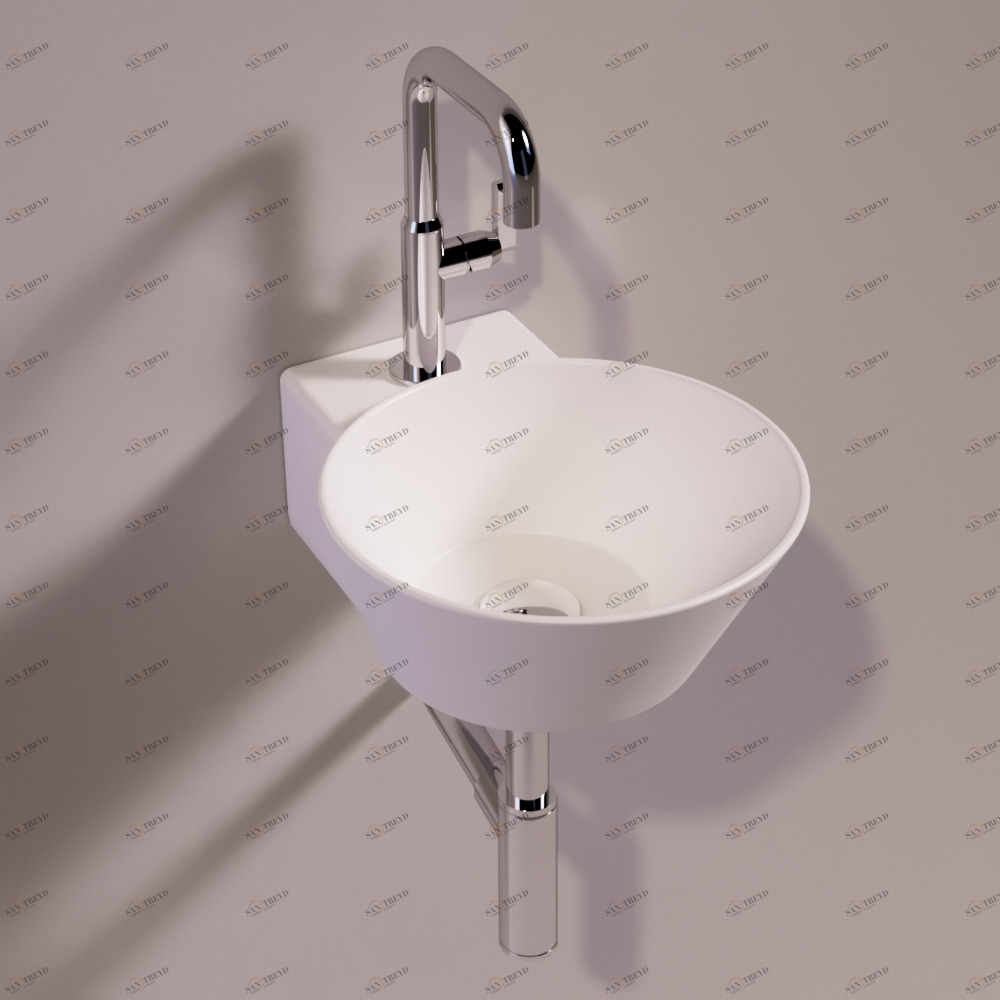 WA05BIANCOMATT Подвесная раковина настенная круглая Simas  белая 