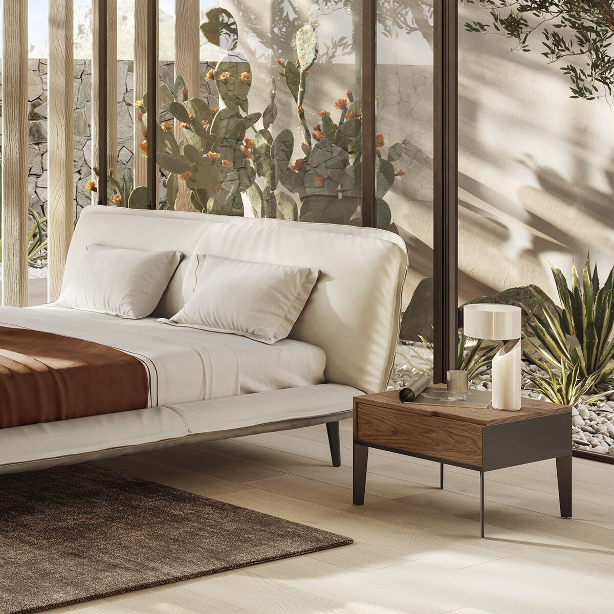 Тумбочка из грецкого ореха с ящиками Natuzzi Italia Mondrian ARCH-00028522 - Вид №2