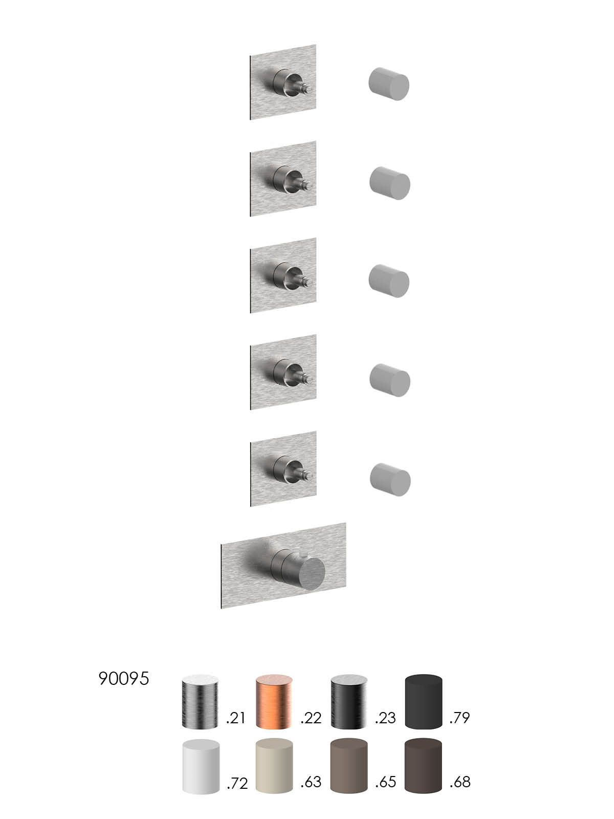 Термостатический смеситель для душа с 6 отверстиями из нержавеющей стали с пластиной Rubinetterie Frattini Pepe XL 316 ARCH-00066502 - Вид №1