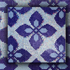 МОЗАИКА ИЗ СТЕКЛА MZ-03 BLUE ALMA ПАННО 15