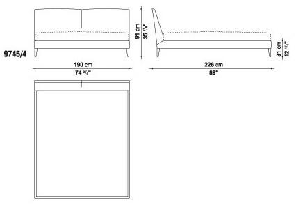 Maxalto Двуспальная кровать с обивкой и съемным чехлом из ткани Selene sun-id-1484025 - Вид №5