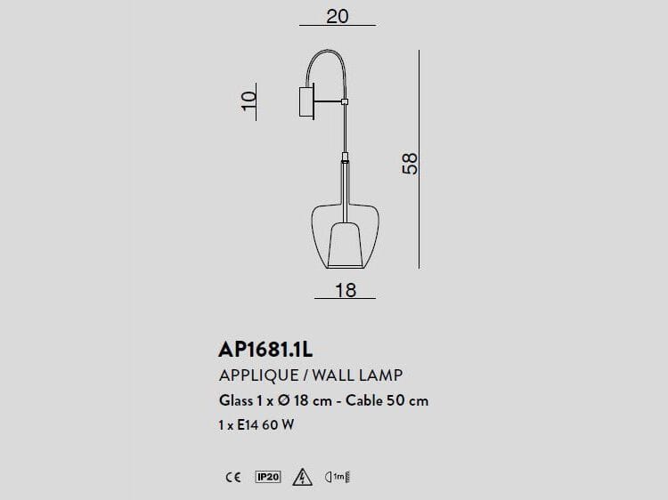 Настенный светильник из дутого стекла Cangini & Tucci Clos ARCH-00112958 - Вид №2