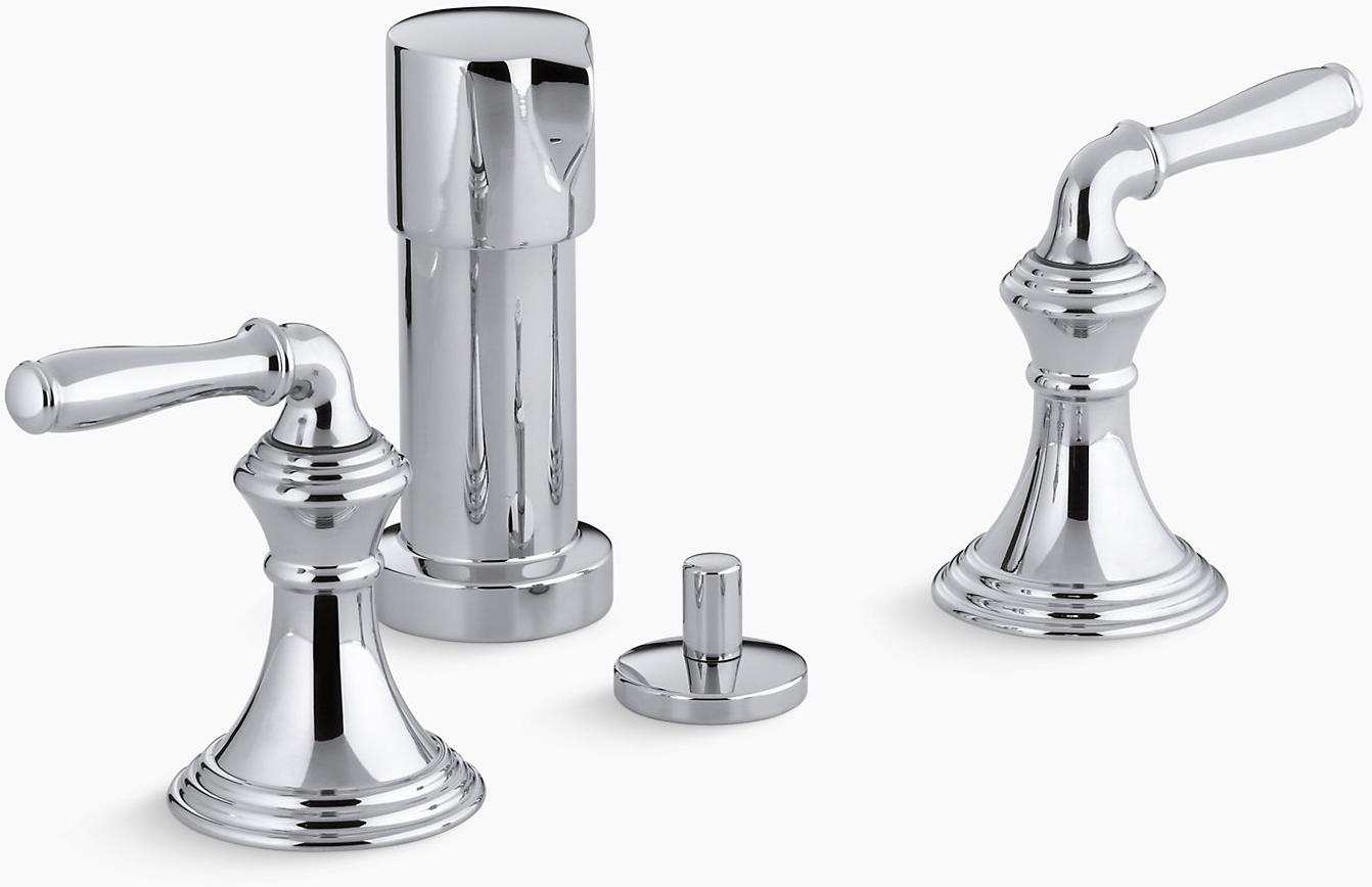 KOHLER Devonshire Вертикальный смеситель для биде с рычажными ручками K-412-4-PB  - Вид №1