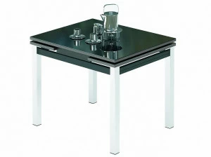 Обеденный стол раздвижной с черным стеклом венге Leset "Париж 1Р" IMPEX  00-3967142 Венге;черный