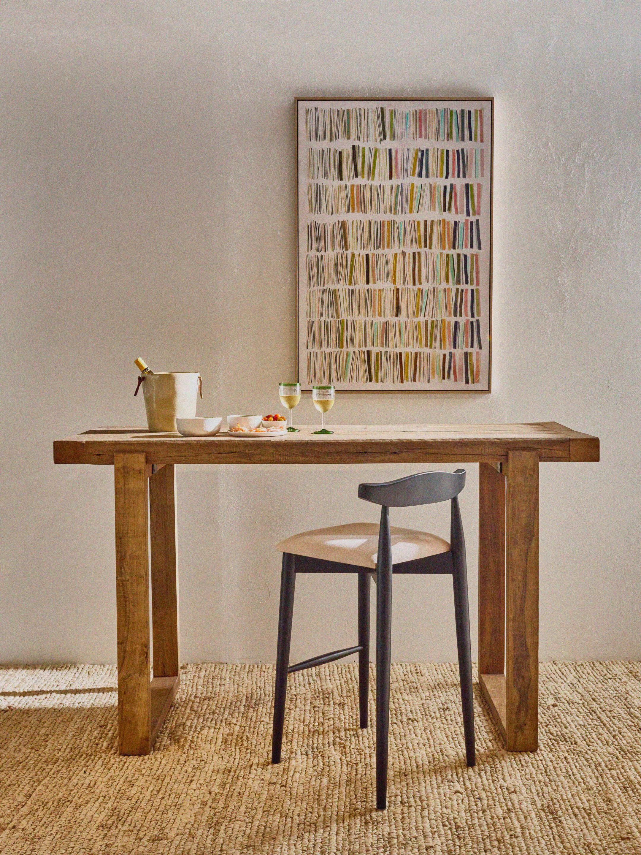 Высокий стул из акации с мягким сиденьем POMAX Madela ARCH-00090445 - Вид №10