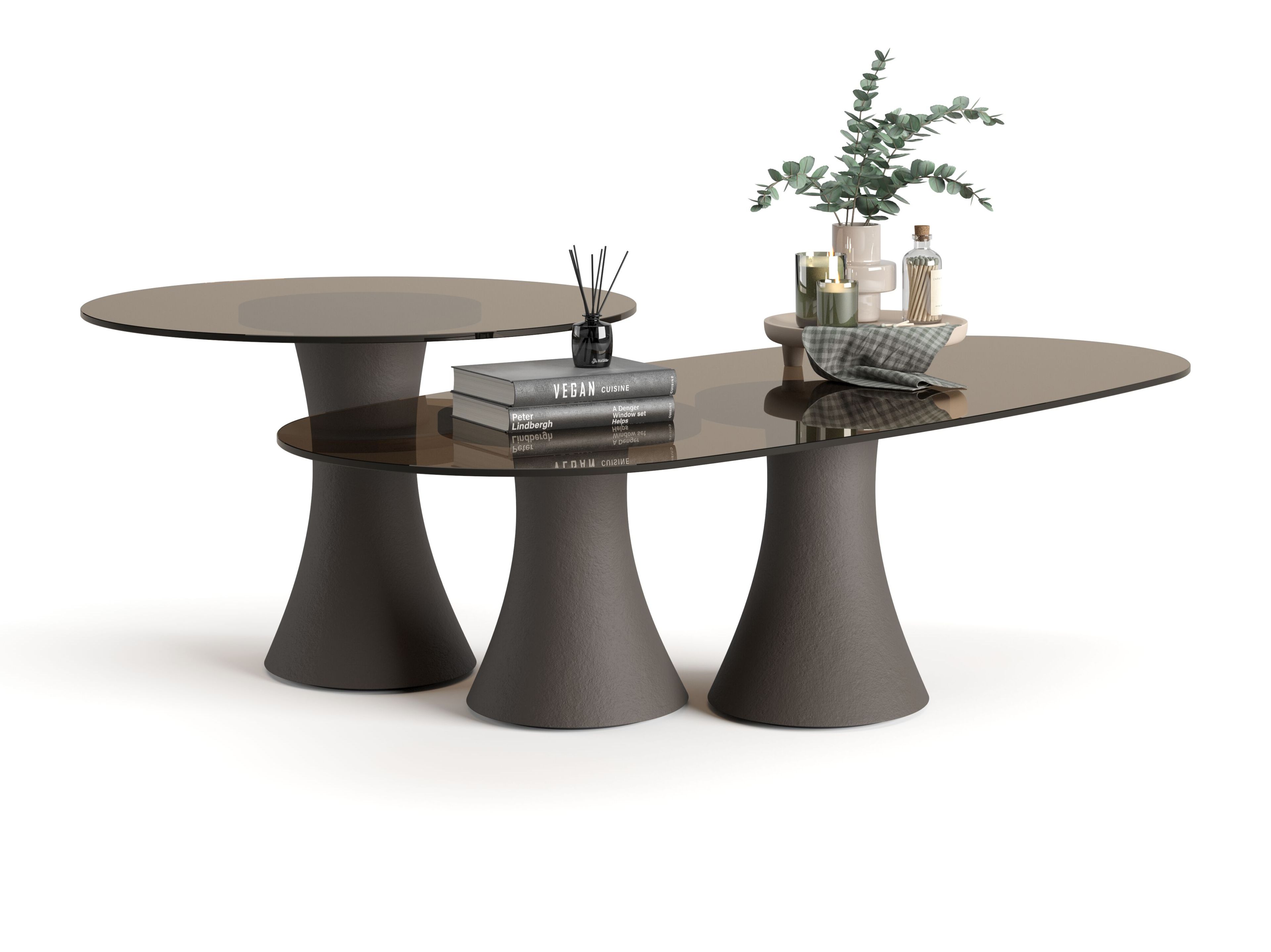 Журнальный столик из дерева и стекла для гостиной Ersa OLIVIA ARCH-00098215