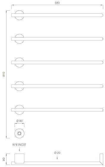 Ceadesign Настенный электрический модульный полотенцесушитель из нержавеющей стали Equilibrio Eqb 15 - Вид №2