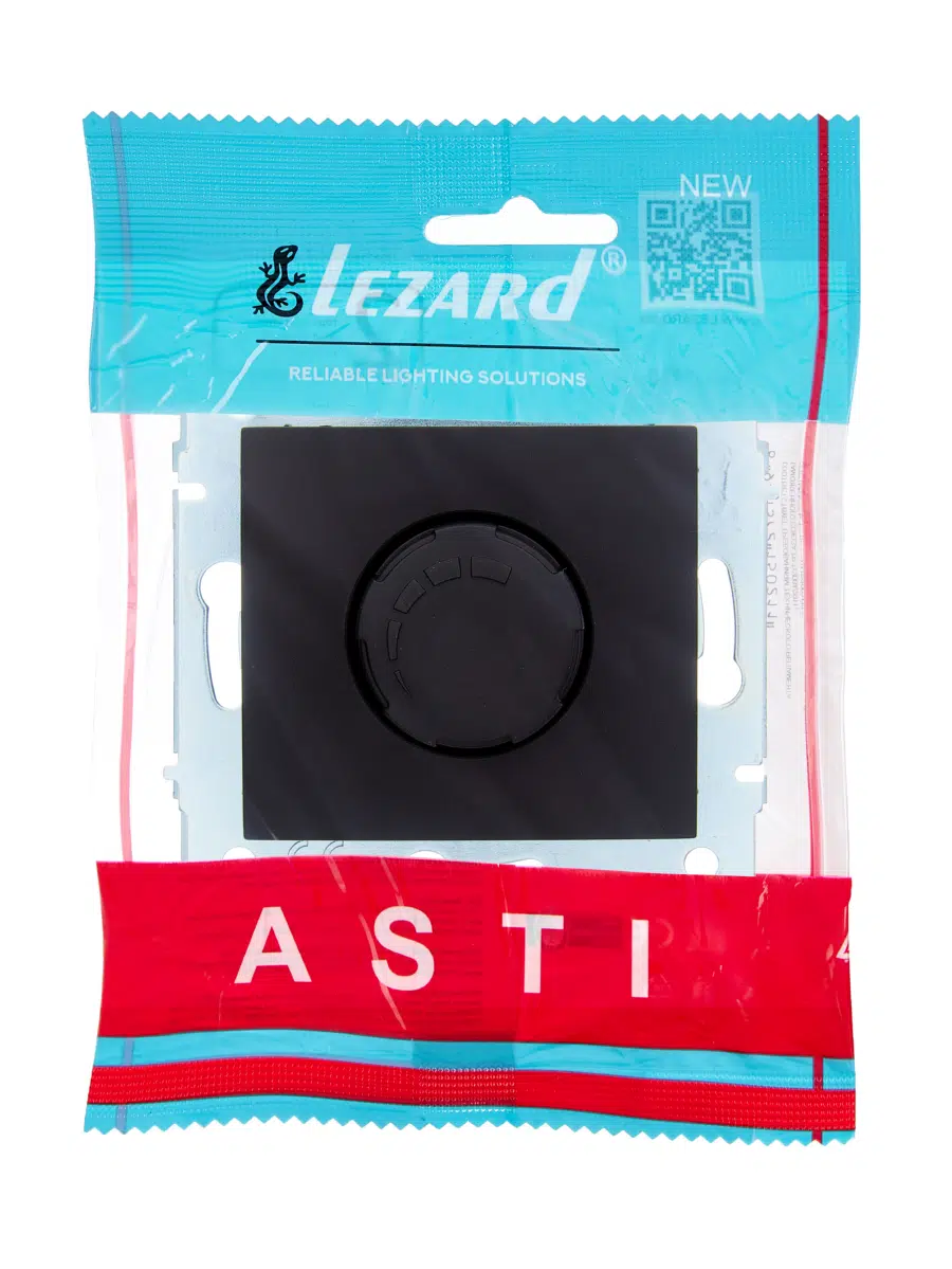 ASTI Диммер 800 Вт чёрный бархат механизм LEZARD 7081-4288-115 - Вид №3