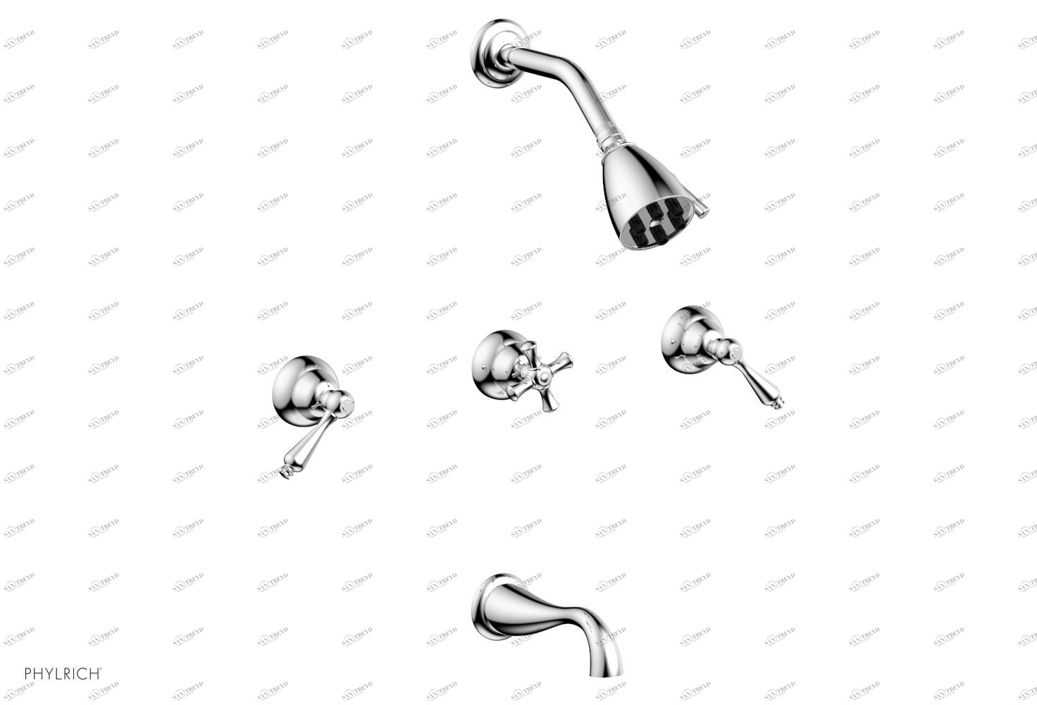Смеситель для душа REVERE & SAVANNAH Phylrich  D2100-026 Хромированный 