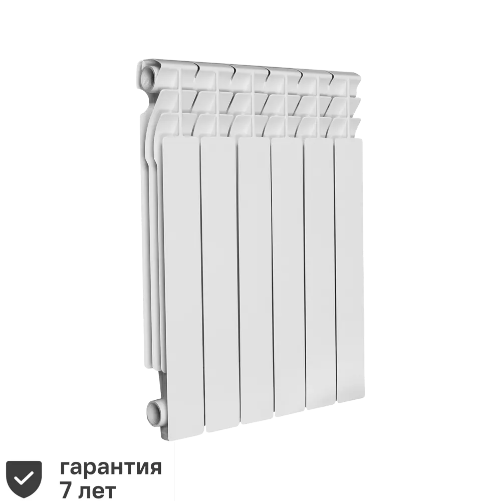 Радиатор секционный Oasis Aluminium 500/70 6 секций боковое подключение алюминий белый STLM-2120598
