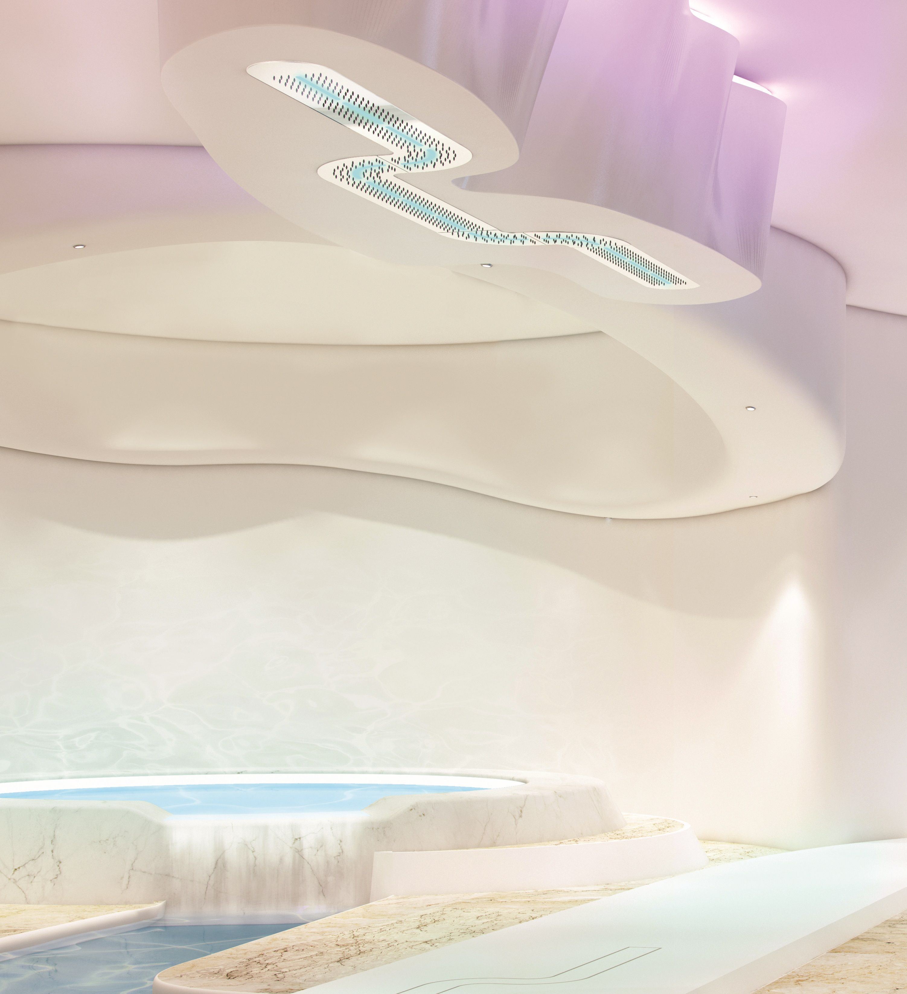 Потолочная душевая головка из нержавеющей стали с хромотерапией Ama Luxury Shower RAINYCLOUD ARCH-00139597 - Вид №1